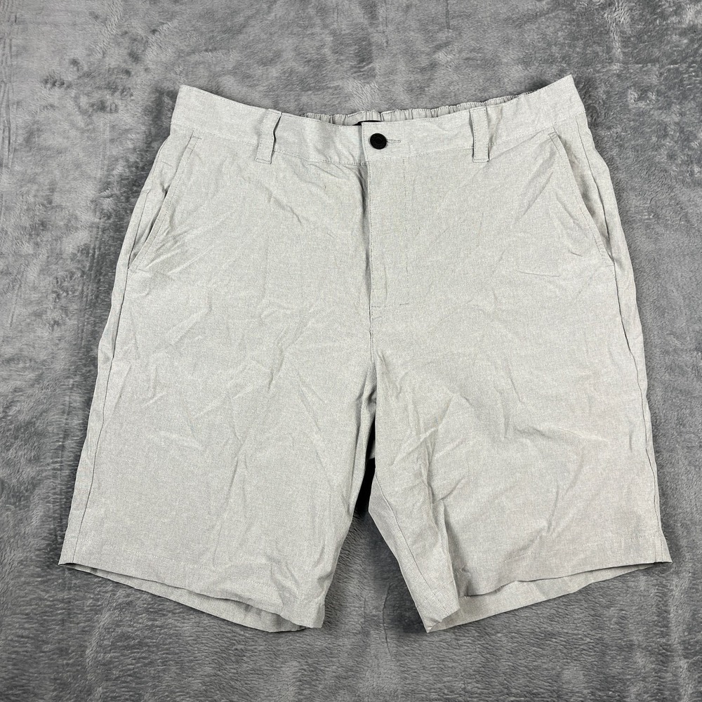 Banana Republic Chino Shorts Mens 36 Light Gray Flat Front Casual Summer Travel